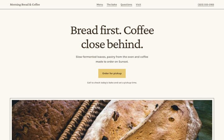 Morning look for a bakery and café site