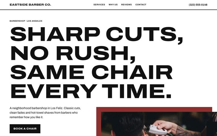 Price Board look for a barbershop site