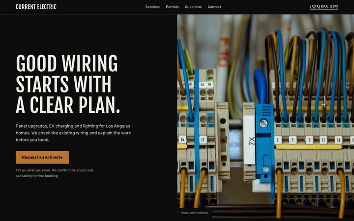 Copper look for a electrical services site
