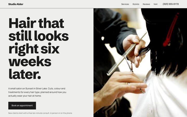 Mirror Wall look for a hair salon site