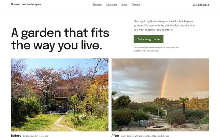 Before and After look for a landscaping site