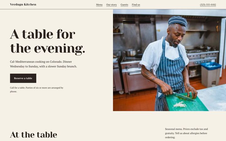 Family Table look for a restaurant site