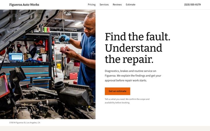 Honest Shop, a auto repair website
