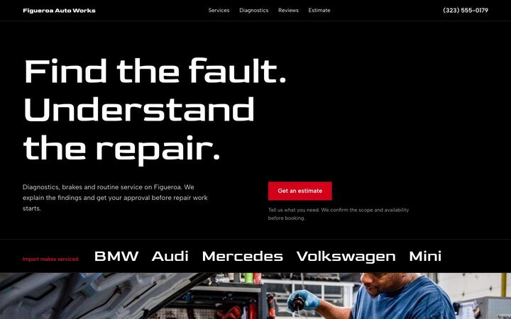 Import Specialists, a auto repair website