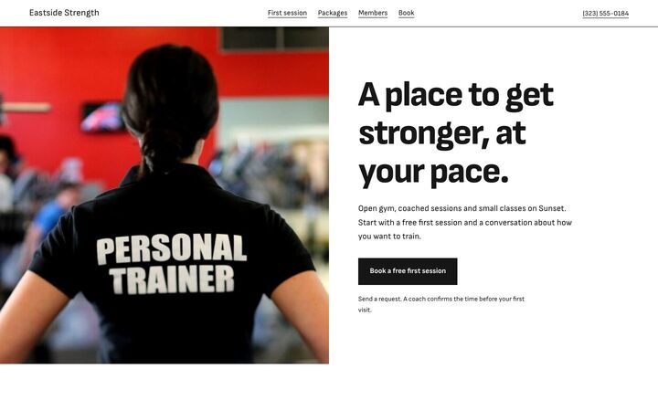 Coach, a gym website