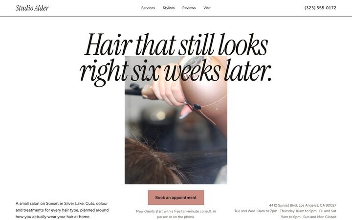 Cover Story, a hair salon website