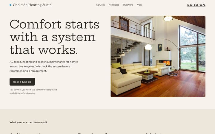 Indoor Weather, a heating and air conditioning website