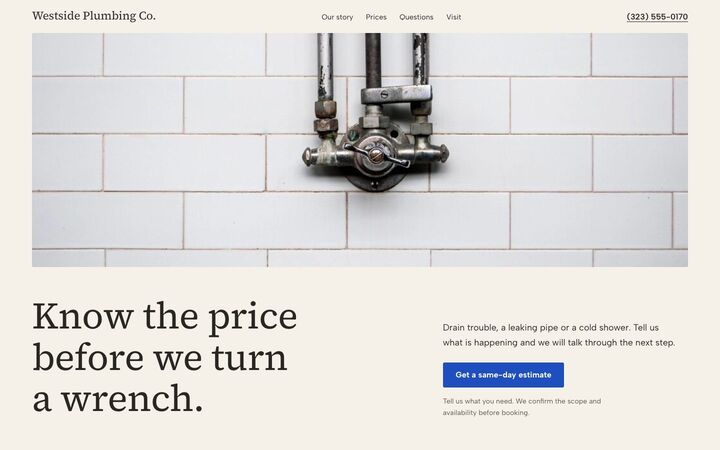The Van, a plumbing website
