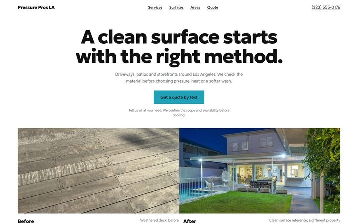 Half Clean, a pressure washing website