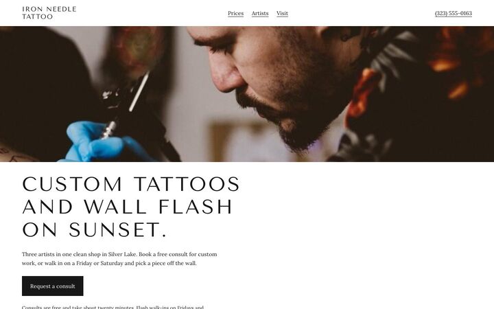 White Cube, a tattoo studio website