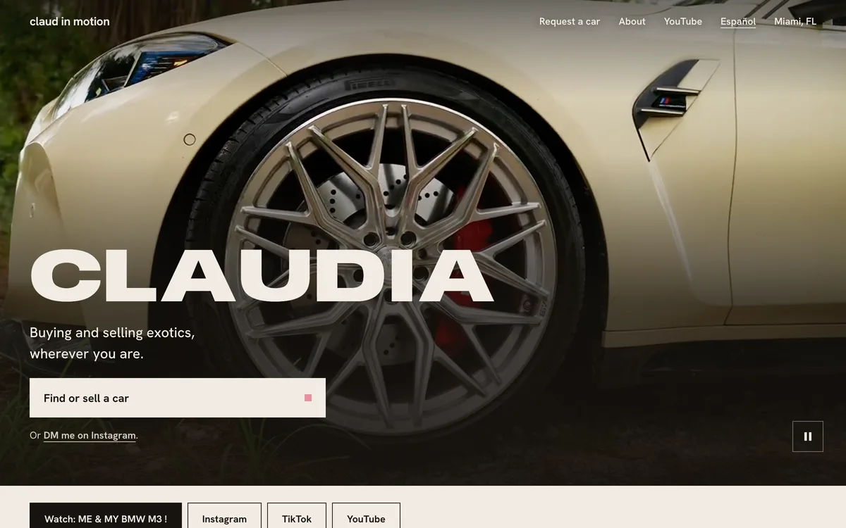 claud in motion website
