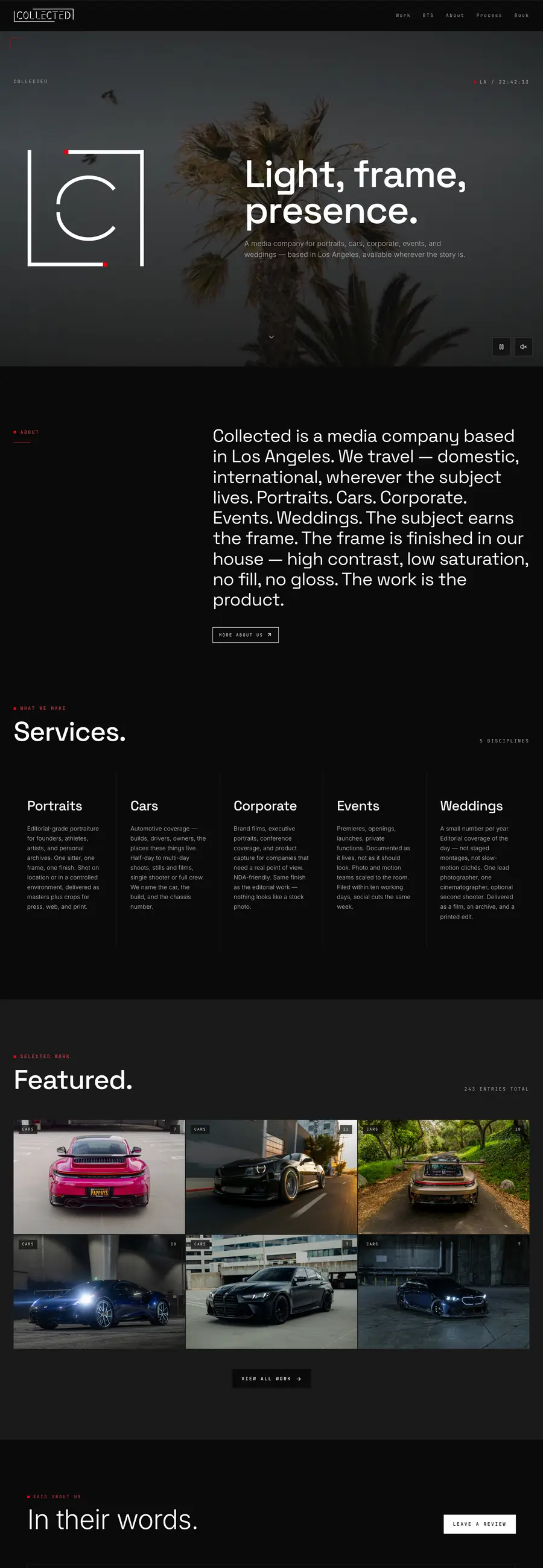 Collected website, full page