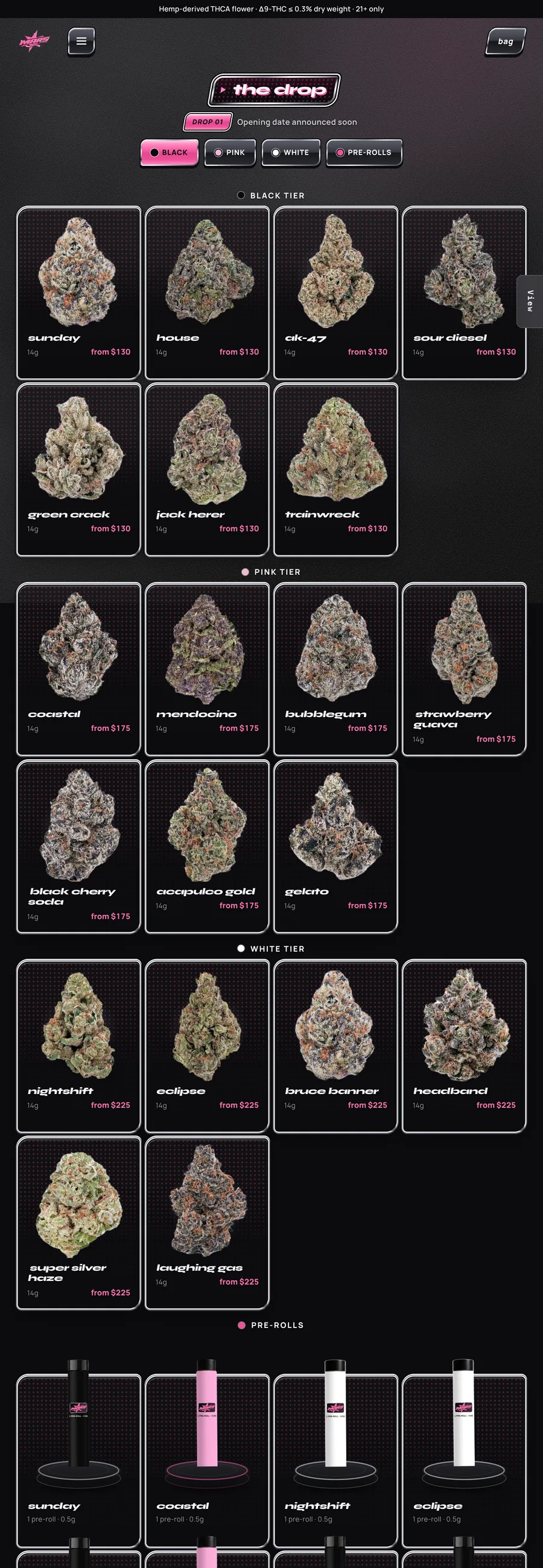 mars. website, full page