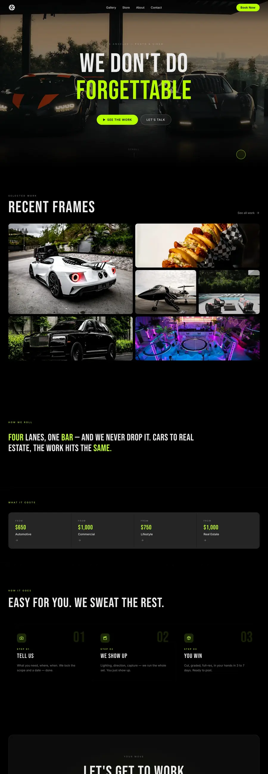Project Array website, full page