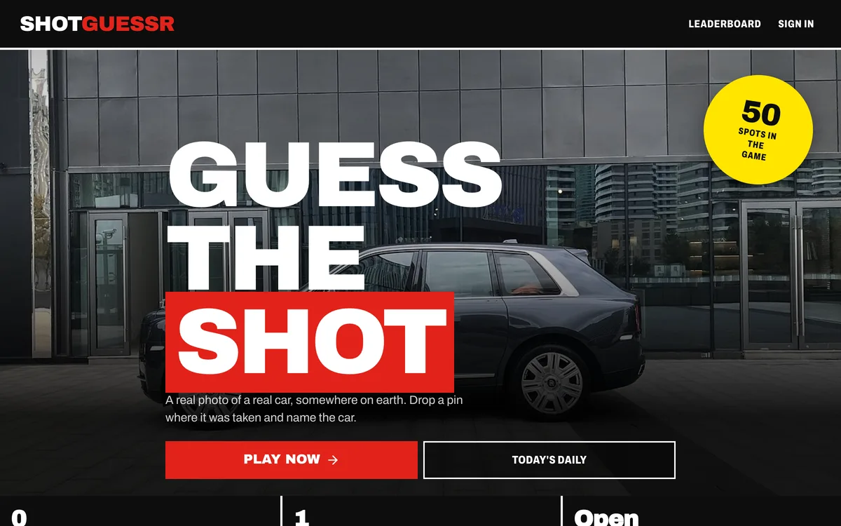 ShotGuessr website